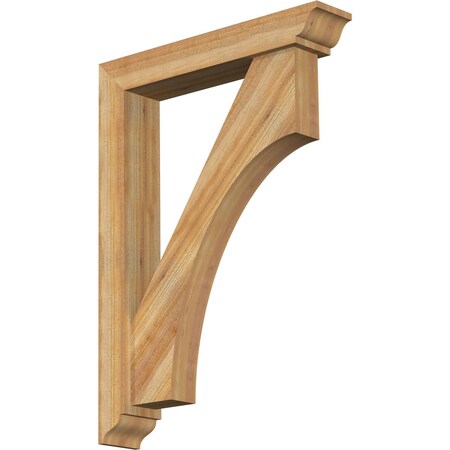 Ekena Millwork Westlake Traditional Rough Sawn Bracket w/ Offset Brace, Western Red Cedar, 6"W x 32"D x 44"H BKT0604X32X44WTL01RWR